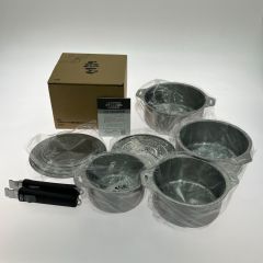  燕三 IH対応ハンドル着脱式鍋4点セット 蒸し台付 Aランク
