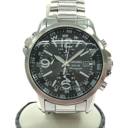  SEIKO セイコー メンズ腕時計 ソーラー充電 クロノグラフ デイト  V172-0AG0