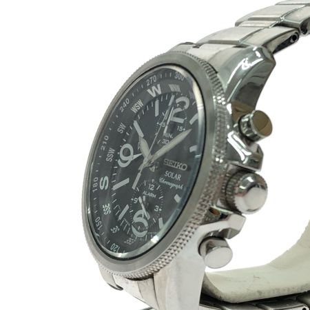  SEIKO セイコー メンズ腕時計 ソーラー充電 クロノグラフ デイト  V172-0AG0