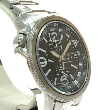  SEIKO セイコー メンズ腕時計 ソーラー充電 クロノグラフ デイト  V172-0AG0