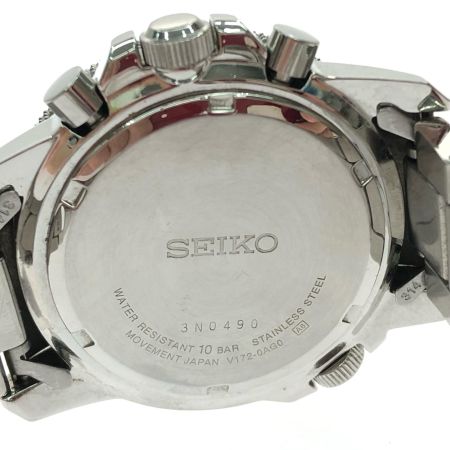  SEIKO セイコー メンズ腕時計 ソーラー充電 クロノグラフ デイト  V172-0AG0
