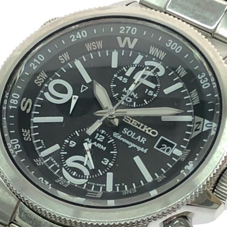  SEIKO セイコー メンズ腕時計 ソーラー充電 クロノグラフ デイト  V172-0AG0