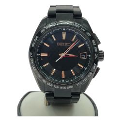 ▼▼ SEIKO セイコー メンズ腕時計 電波ソーラー BRIGHTZ ブライツ オールブラック デイト 7B27-0AC0 Bランク