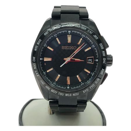  SEIKO セイコー メンズ腕時計 電波ソーラー BRIGHTZ ブライツ オールブラック デイト 7B27-0AC0