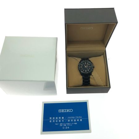  SEIKO セイコー メンズ腕時計 電波ソーラー BRIGHTZ ブライツ オールブラック デイト 7B27-0AC0