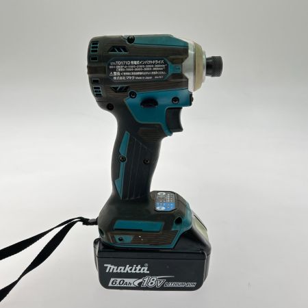  MAKITA マキタ インパクトドライバ コードレス式 18v 6.0Ah 30/0/0 TD171D ブルー