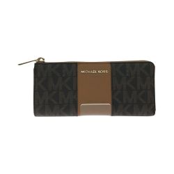 ▼▼ MICHAEL KORS マイケルコース レディース長財布 L字ファスナー アウトレット 35S8GIJE3B ブラウン Bランク