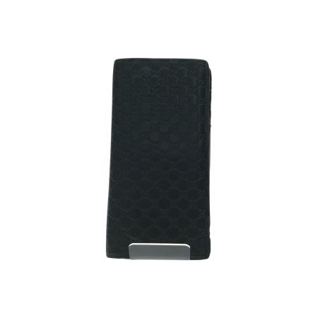  GUCCI グッチ メンズ 二つ折り長財布 マイクログッチシマ ロングウォレット カードケース 小銭入れなし ブラック