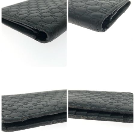  GUCCI グッチ メンズ 二つ折り長財布 マイクログッチシマ ロングウォレット カードケース 小銭入れなし ブラック