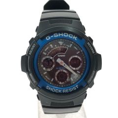 CASIO カシオ メンズ腕時計 クオーツ デジアナウォッチ G-SHOCK Gショック  AW-591 ブラック/ブルー Bランク