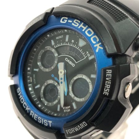 CASIO カシオ メンズ腕時計 クオーツ デジアナウォッチ G-SHOCK Gショック  AW-591 ブラック/ブルー