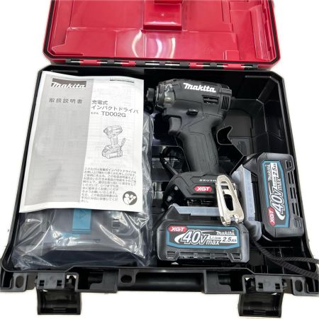 MAKITA マキタ インパクトドライバ コードレス式 40v 充電器・充電池2個・ケース付 TD002GRDXB ブラック