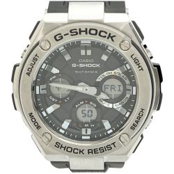 ◆◆ CASIO カシオ 腕時計 デジタルウォッチ 電波ソーラー G-SHOCK ラバー ブラック GST-W110 Bランク