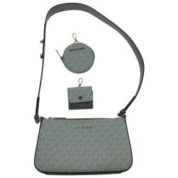 ▼▼ MICHAEL KORS マイケルコース バッグ ジェット セット トラベル ポーチ 布袋付  35S1GTVC3B ホワイト Bランク