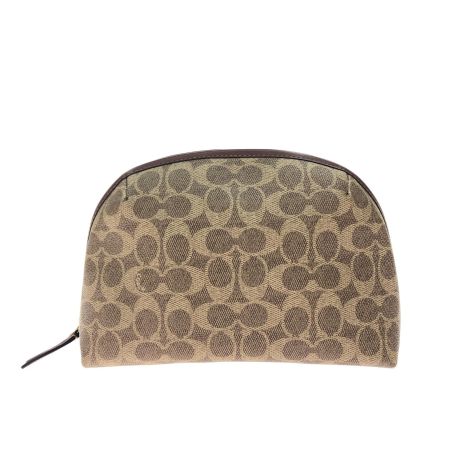  COACH コーチ レディース コスメポーチ ジュリエンヌ コスメティック ケース 22 シグネチャー C4196 ブラウン