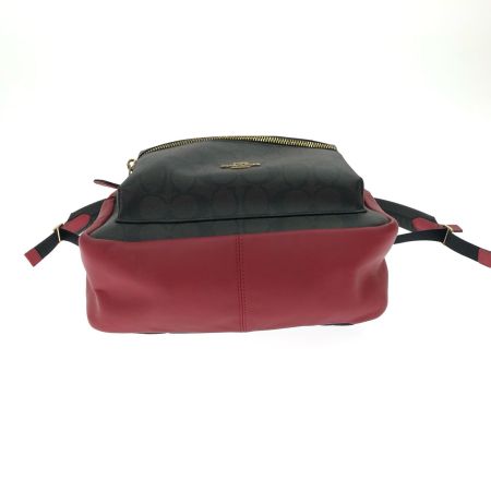 COACH コーチ レディース リュック バックパック シグネチャー  F32200 レッド×ブラウン