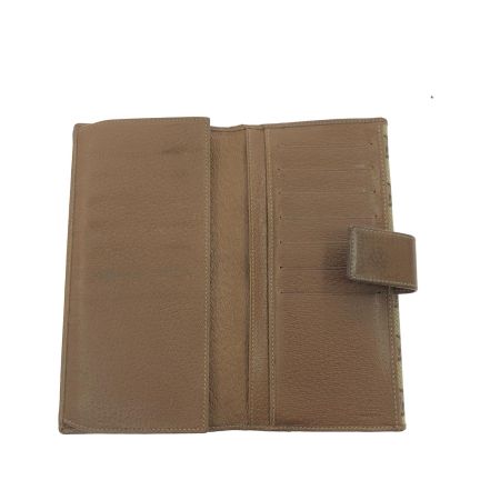  GUCCI グッチ レディース 二つ折り長財布 GGキャンバス Wホック ロゴプレート 総柄 112715 ベージュ