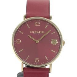 COACH コーチ レディース腕時計 クオーツ 干支ウォッチ 寅年 ラウンドフェイス レッド文字盤 CA.120.7.34.1709 Aランク