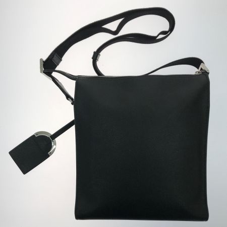  BVLGARI ブルガリ バッグ ショルダーバッグ　メッセンジャーバッグ 外側ブラック x 内側ブルー