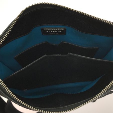  BVLGARI ブルガリ バッグ ショルダーバッグ　メッセンジャーバッグ 外側ブラック x 内側ブルー