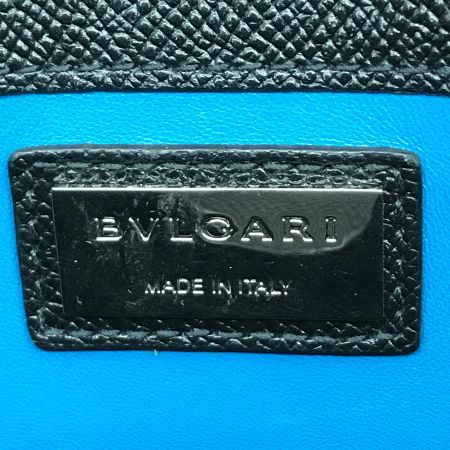  BVLGARI ブルガリ バッグ ショルダーバッグ　メッセンジャーバッグ 外側ブラック x 内側ブルー
