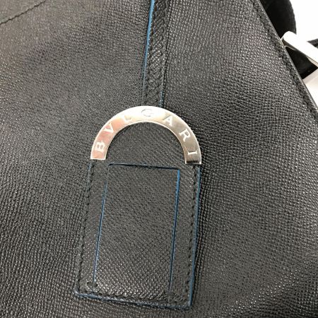  BVLGARI ブルガリ バッグ ショルダーバッグ　メッセンジャーバッグ 外側ブラック x 内側ブルー