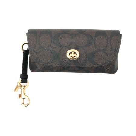  COACH コーチ アイウェア 眼鏡ケース サングラスケース シグネチャー ターンロック ブラウン