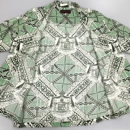  SUN SURF サンサーフ シャツ アロハシャツ 夏物 SIZE L メンズ スペシャルエディション HAWAIIAN MONARCH SS39479 グリーン