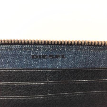  DIESEL ディーゼル メンズ 長財布 ラウンドファスナー L字ファスナー小銭入れ 内側デニム X06752 ブラック