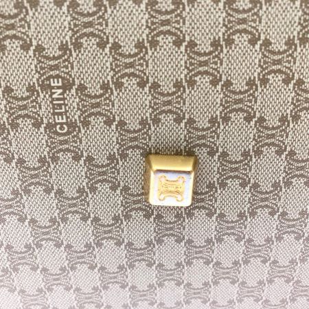  CELINE セリーヌ レディース オールドセリーヌ マカダム PVC×レザー ボストンバッグ 2WAY CE00/14 カーキ