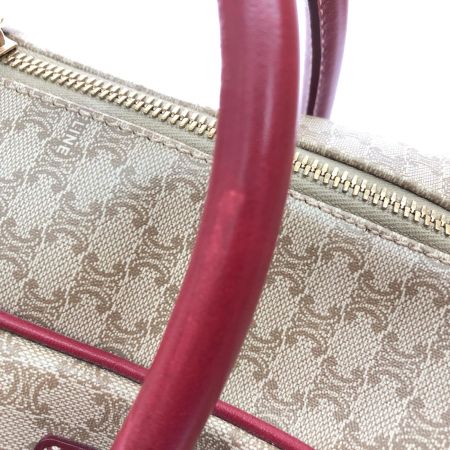  CELINE セリーヌ レディース オールドセリーヌ マカダム PVC×レザー ボストンバッグ 2WAY CE00/14 カーキ