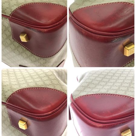  CELINE セリーヌ レディース オールドセリーヌ マカダム PVC×レザー ボストンバッグ 2WAY CE00/14 カーキ