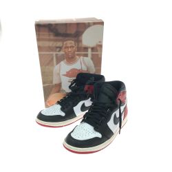 ▼▼ NIKE ナイキ メンズスニーカー Air Jordan 1 Retro High OG つま黒 28.5cm DZ5485-106 ブラック×レッド Bランク