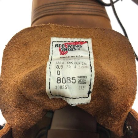  RED WING レッドウィング メンズブーツワークブーツ アイアンレンジ ビブラムソール コッパー 26.5cm 8085 ブラウン