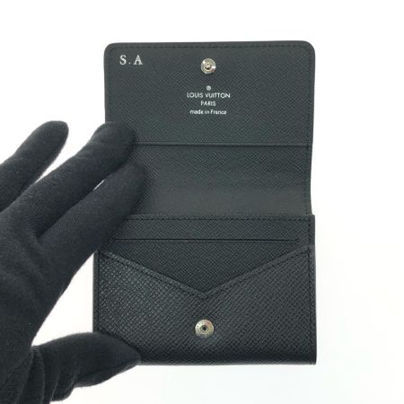  LOUIS VUITTON ルイヴィトン 名刺入れ タイガ アンヴェロップ カルト ドゥ ヴィジット NM イニシャル入 M64595 ノワール