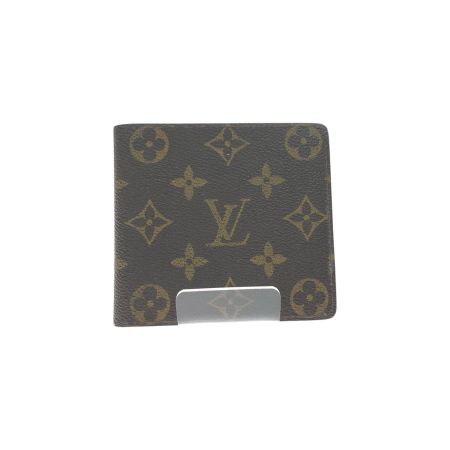  LOUIS VUITTON ルイヴィトン ユニセックス 二つ折り財布 小銭入れなし モノグラム ポルトビエ・カルトクレディ M60879 ブラウン