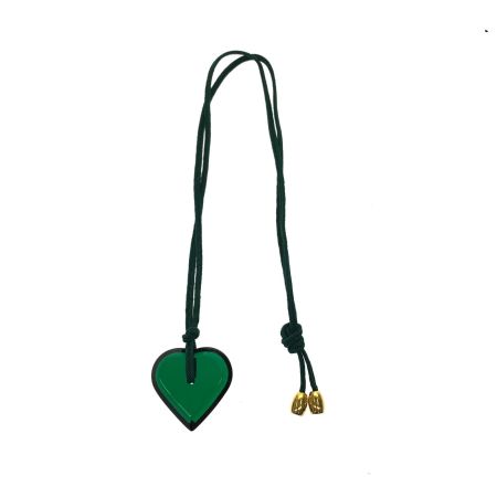  Baccarat バカラ クリスタルハート ネックレス チョーカー ペンダント 箱付 グリーン