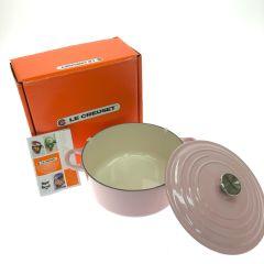  LE CREUSET ルクルーゼ ホーロー両手鍋 ココットロンド 24cm シフォンピンク Sランク