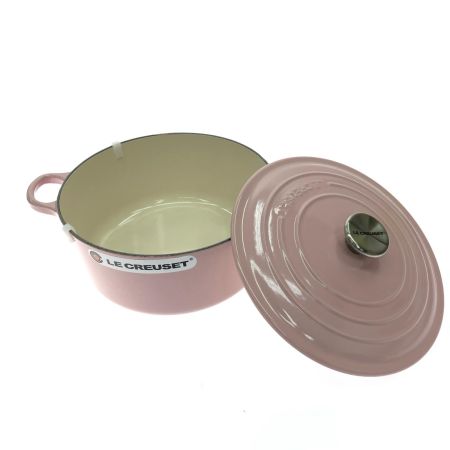  LE CREUSET ルクルーゼ ホーロー両手鍋 ココットロンド 24cm シフォンピンク