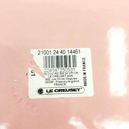  LE CREUSET ルクルーゼ ホーロー両手鍋 ココットロンド 24cm シフォンピンク
