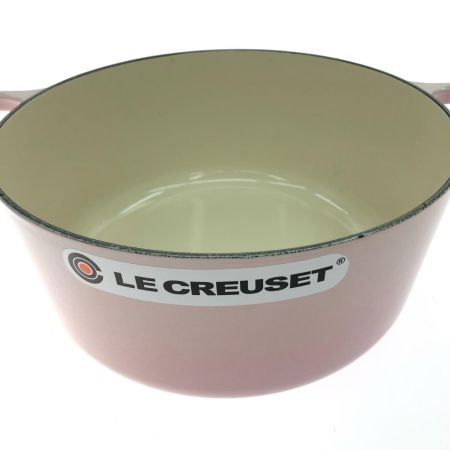  LE CREUSET ルクルーゼ ホーロー両手鍋 ココットロンド 24cm シフォンピンク