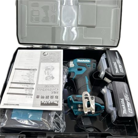 MAKITA マキタ インパクトドライバ コードレス式 18v 充電器・充電池2個・ケース付 TD173D ブルー