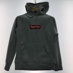 ▼▼ Supreme シュプリーム  パーカー Supreme グレー ブランド SIZE S 襟ヨゴレ・ポケット部分補修有 メンズ ボックスロゴ グレー Bランク