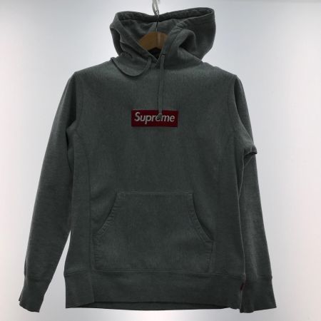  Supreme シュプリーム  パーカー Supreme グレー ブランド SIZE S 襟ヨゴレ・ポケット部分補修有 メンズ ボックスロゴ グレー