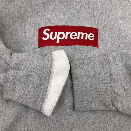  Supreme シュプリーム  パーカー Supreme グレー ブランド SIZE S 襟ヨゴレ・ポケット部分補修有 メンズ ボックスロゴ グレー