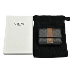 ▼▼ CELINE セリーヌ 三つ折り財布 トリオンフ ブラウン Bランク