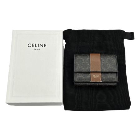  CELINE セリーヌ 三つ折り財布 トリオンフ ブラウン