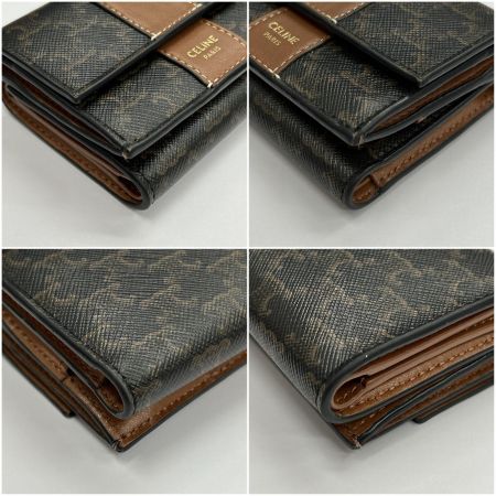  CELINE セリーヌ 三つ折り財布 トリオンフ ブラウン
