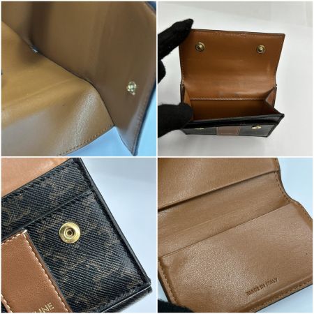  CELINE セリーヌ 三つ折り財布 トリオンフ ブラウン