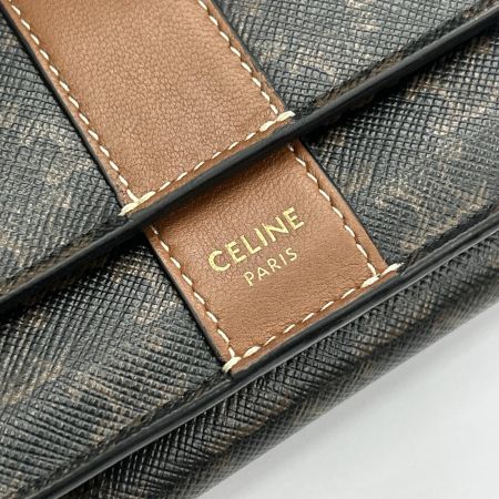  CELINE セリーヌ 三つ折り財布 トリオンフ ブラウン